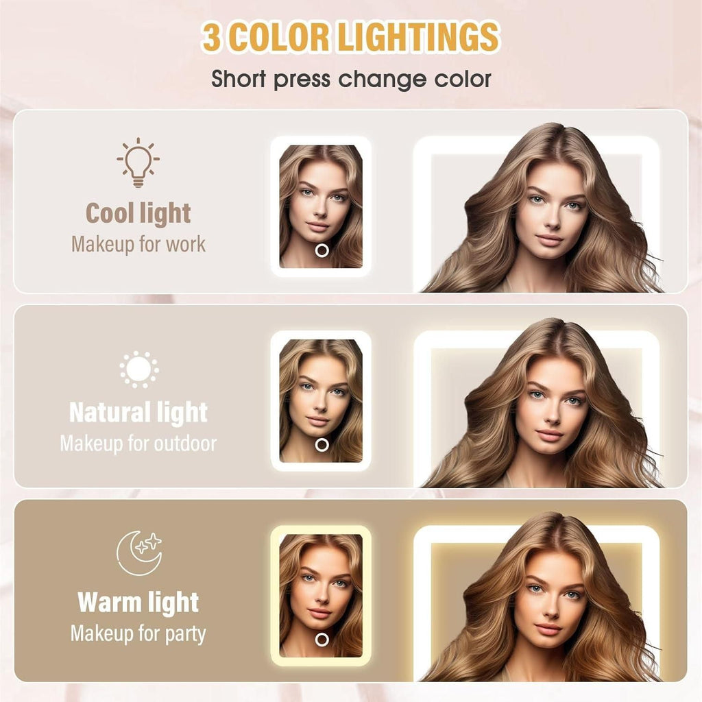 Portable Jewelry Case with LED Mirror